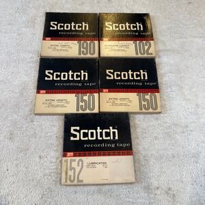 Vintage Scotch 3M Reel to Reel Recording Tape Lot 5pc 7 Inch Reels